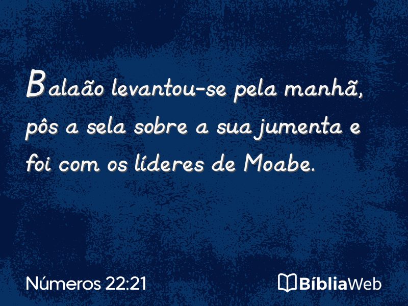Números 22:21 em imagem para compartilhar