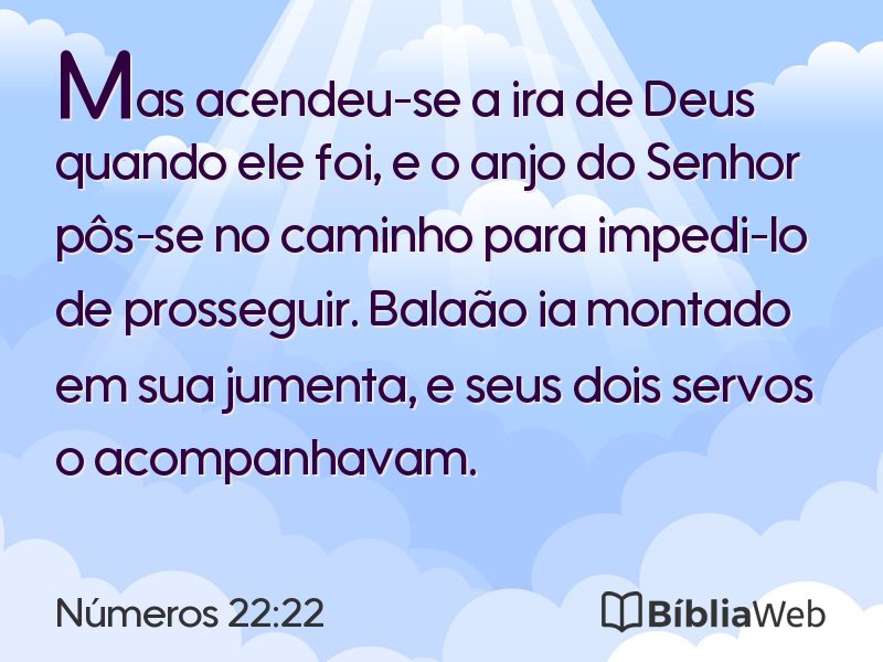Números 22:22 em imagem para compartilhar