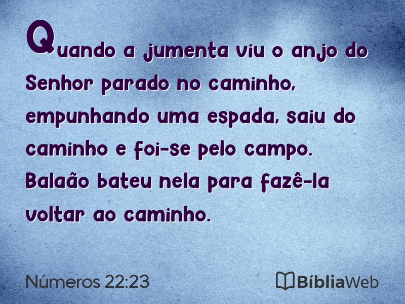 Números 22:23 em imagem para compartilhar