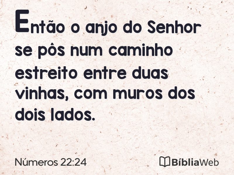 Números 22:24 em imagem para compartilhar