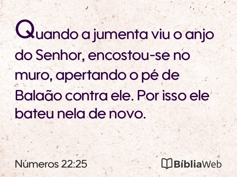 Números 22:25 em imagem para compartilhar