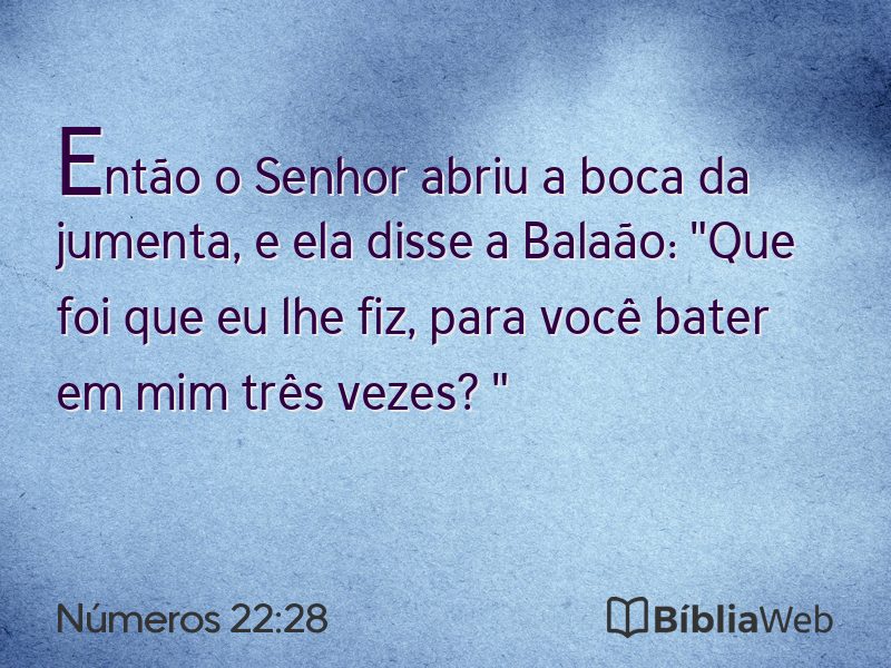 Números 22:28 em imagem para compartilhar