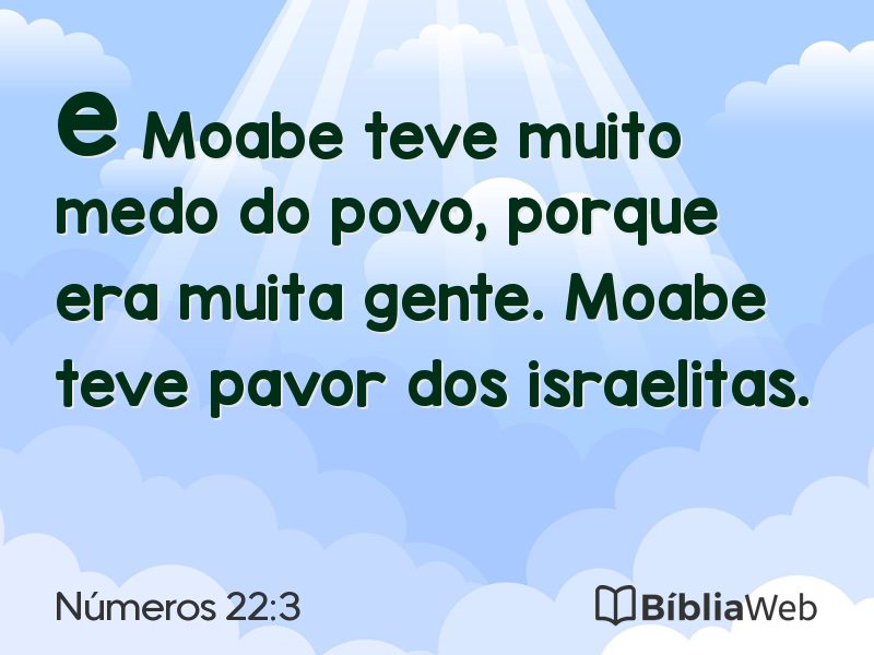 Números 22:3 em imagem para compartilhar