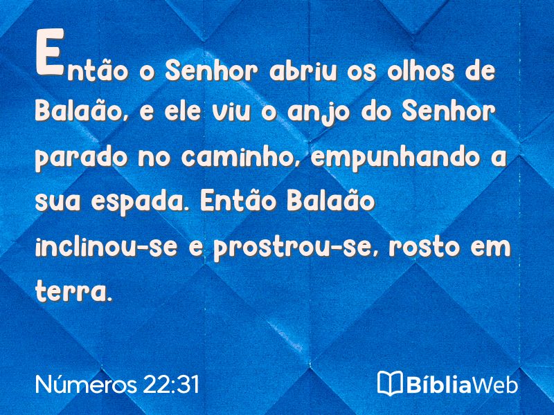 Números 22:31 em imagem para compartilhar