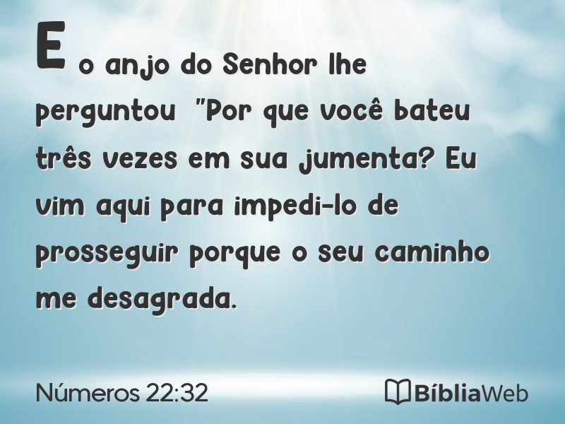 Números 22:32 em imagem para compartilhar