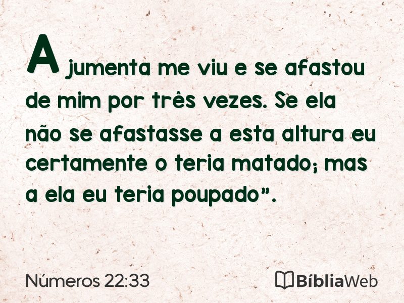 Números 22:33 em imagem para compartilhar