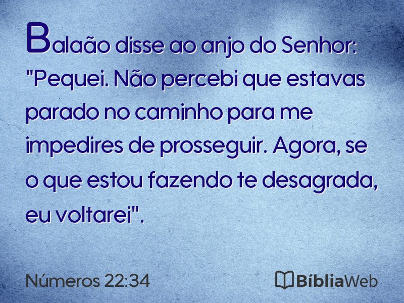 Números 22:34 em imagem para compartilhar