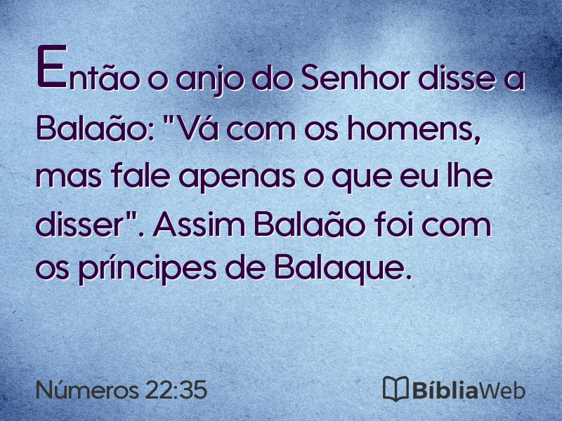 Números 22:35 em imagem para compartilhar