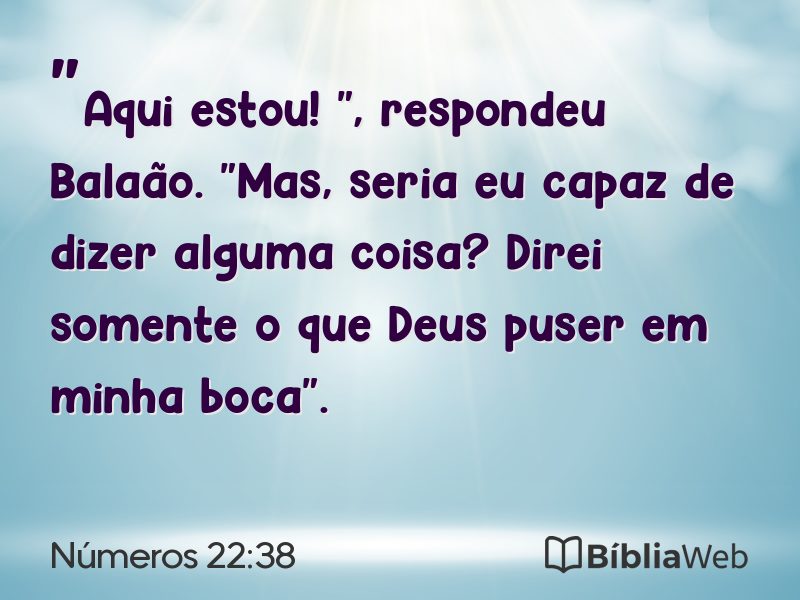 Números 22:38 em imagem para compartilhar
