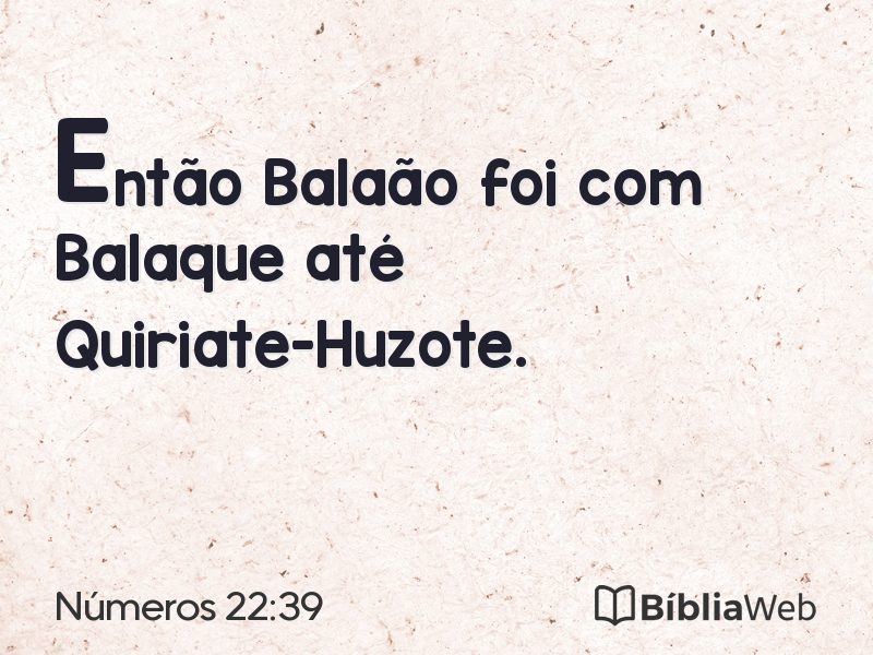 Números 22:39 em imagem para compartilhar