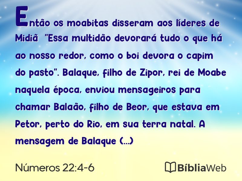Números 22:4-6 em imagem para compartilhar