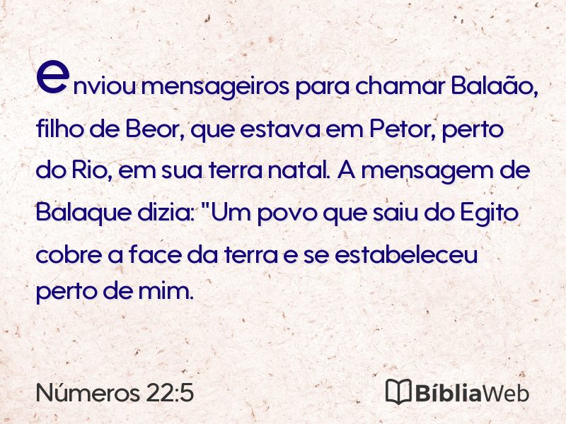 Números 22:5 em imagem para compartilhar