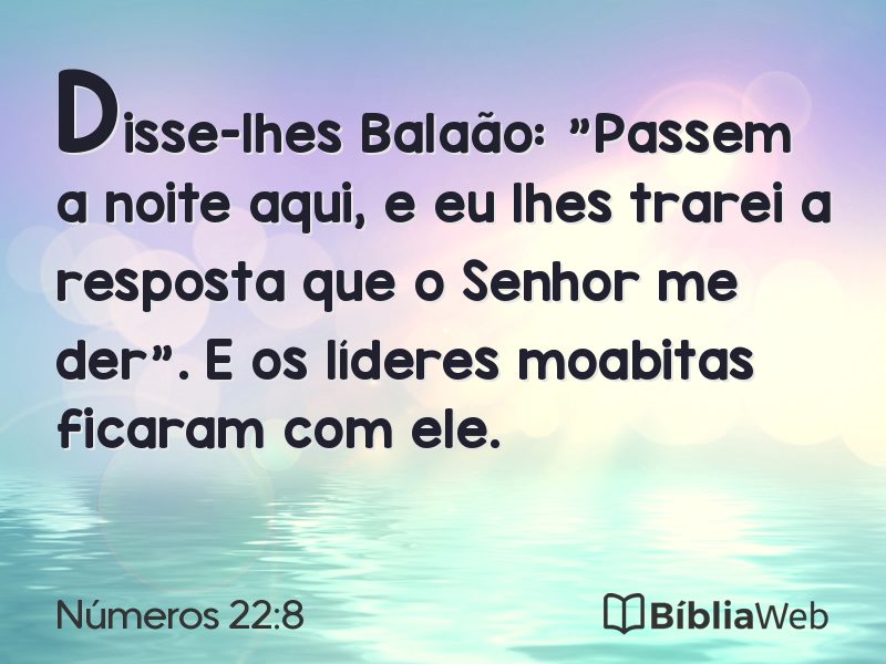 Números 22:8 em imagem para compartilhar