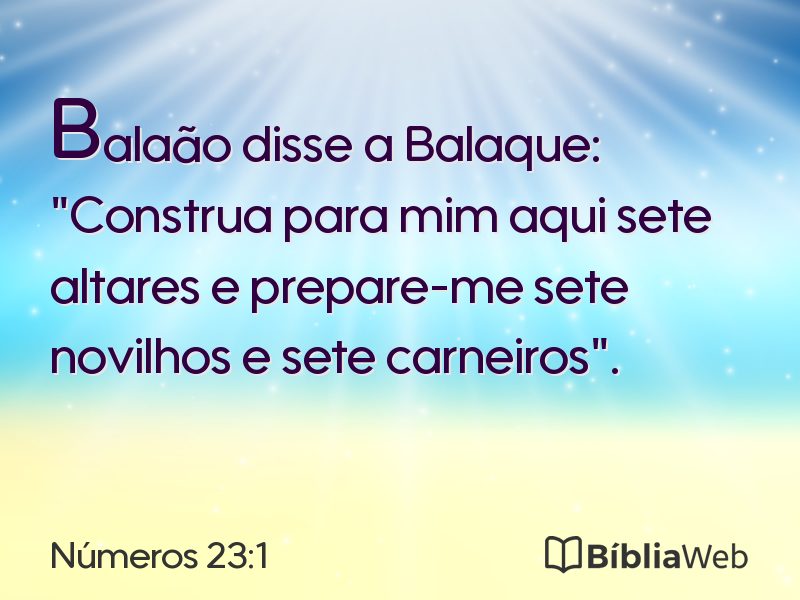 Números 23:1 em imagem para compartilhar