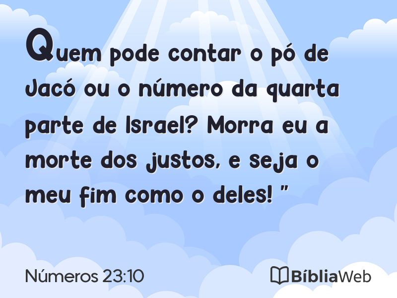 Números 23:10 em imagem para compartilhar