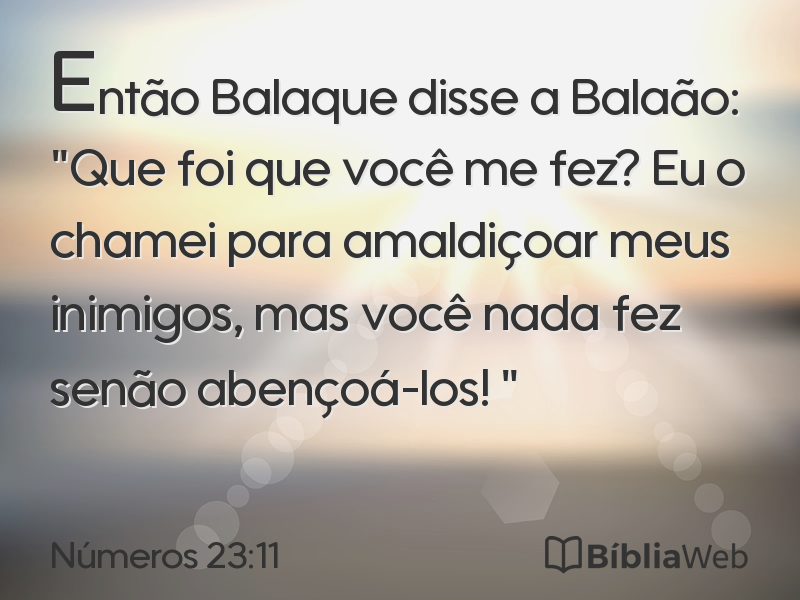 Números 23:11 em imagem para compartilhar