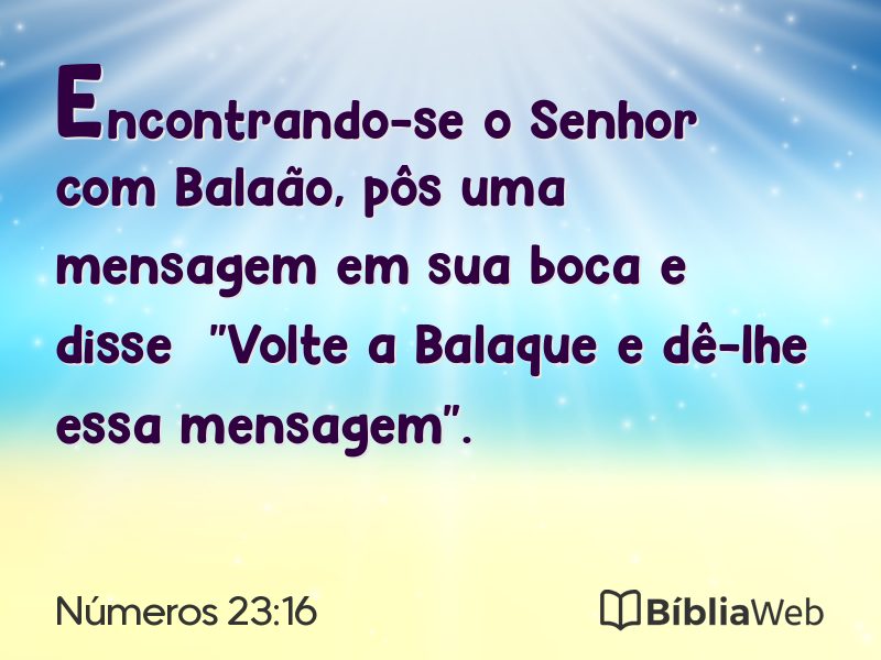 Números 23:16 em imagem para compartilhar