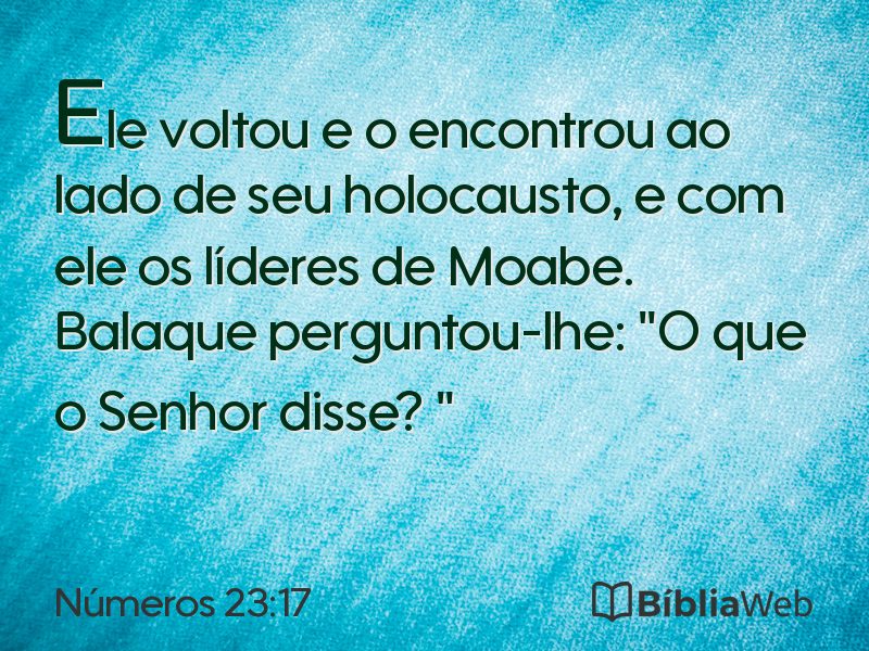 Números 23:17 em imagem para compartilhar