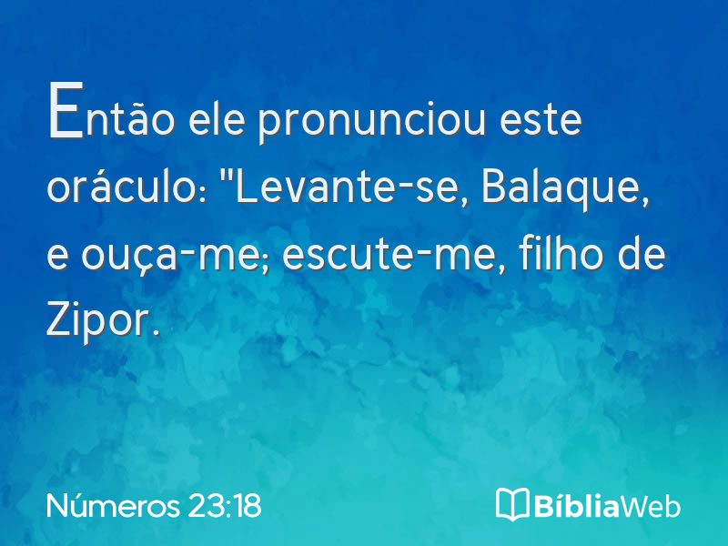 Números 23:18 em imagem para compartilhar