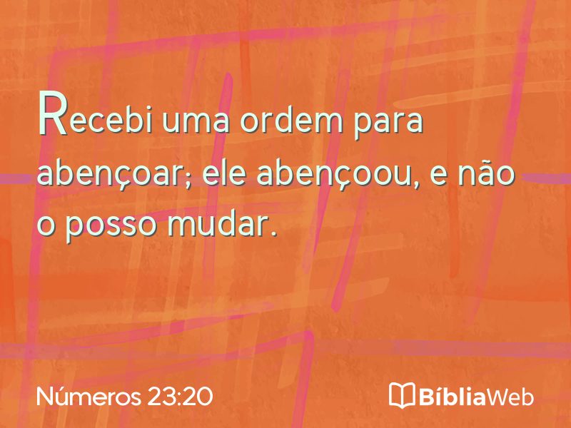 Números 23:20 em imagem para compartilhar
