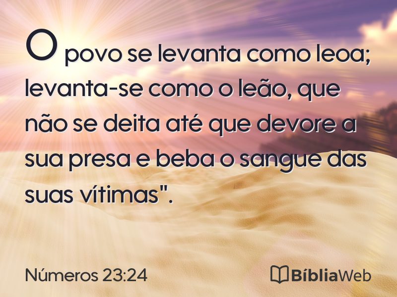 Números 23:24 em imagem para compartilhar