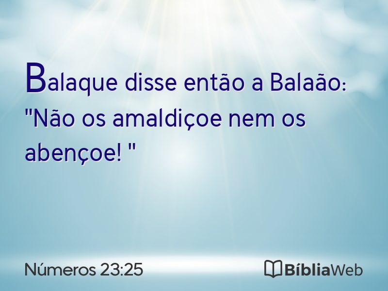 Números 23:25 em imagem para compartilhar