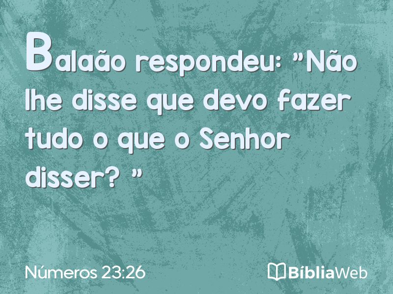 Números 23:26 em imagem para compartilhar