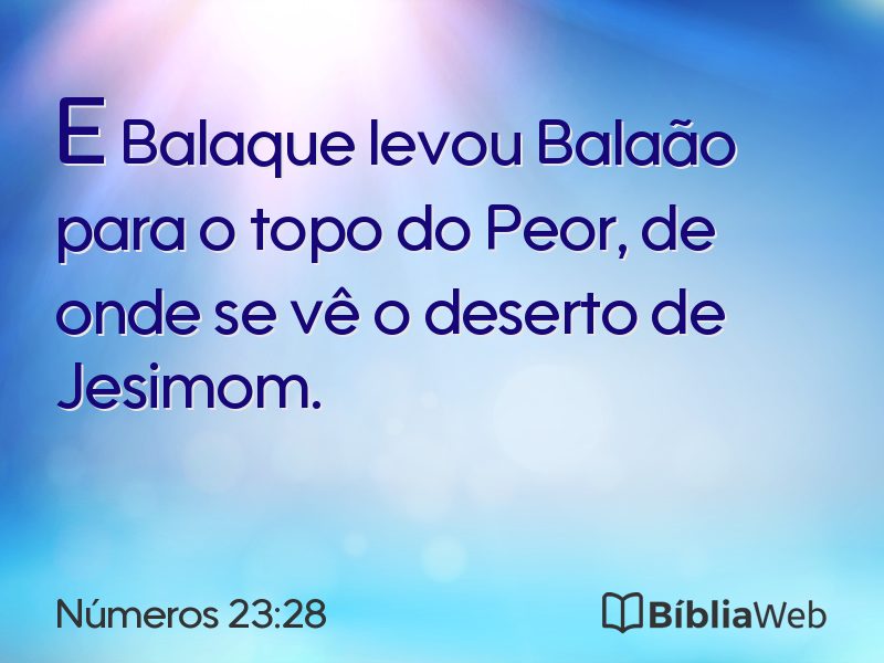 Números 23:28 em imagem para compartilhar