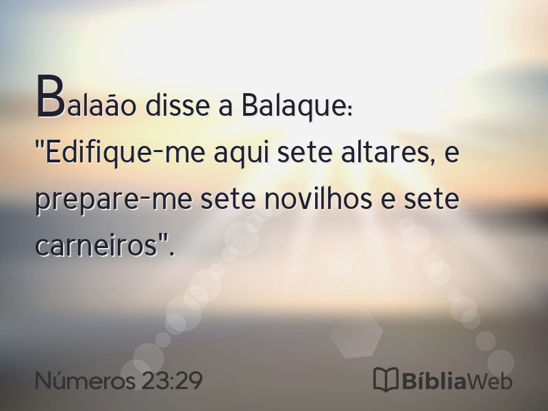 Números 23:29 em imagem para compartilhar