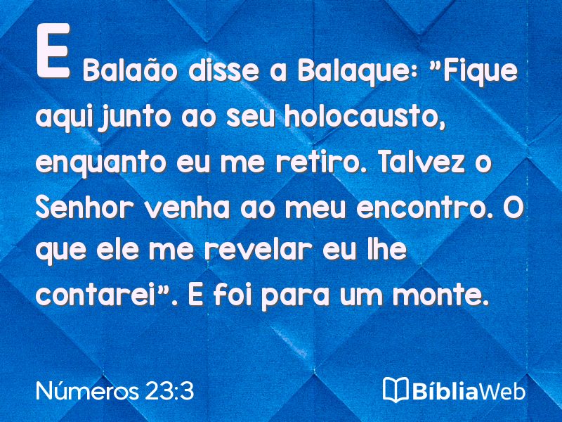 Números 23:3 em imagem para compartilhar