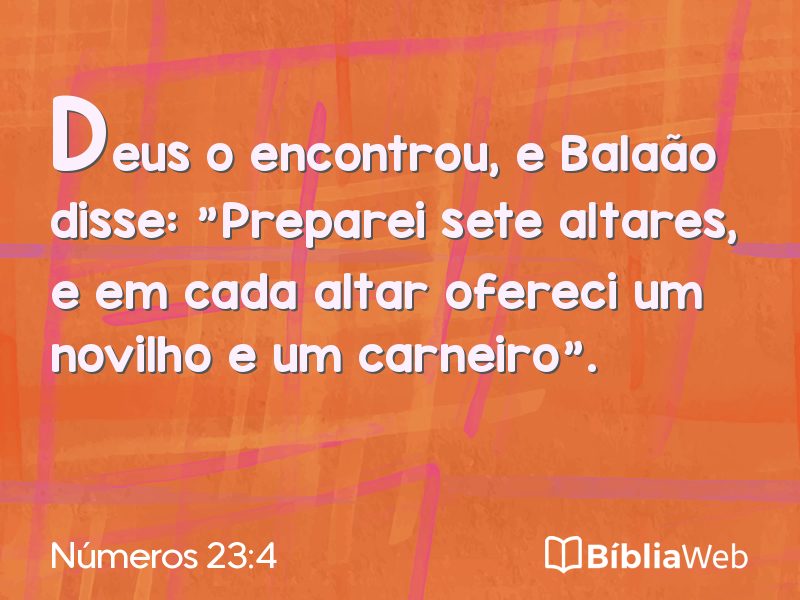 Números 23:4 em imagem para compartilhar