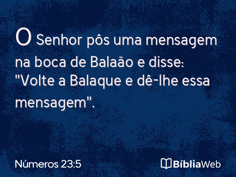 Números 23:5 em imagem para compartilhar