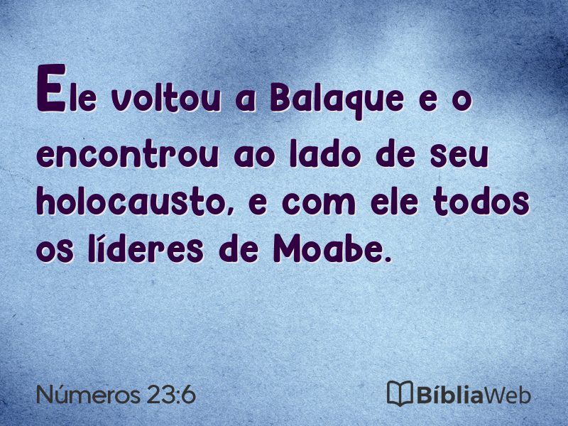 Números 23:6 em imagem para compartilhar