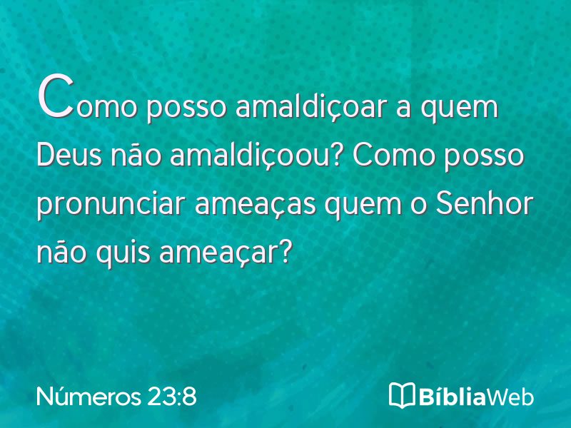 Números 23:8 em imagem para compartilhar