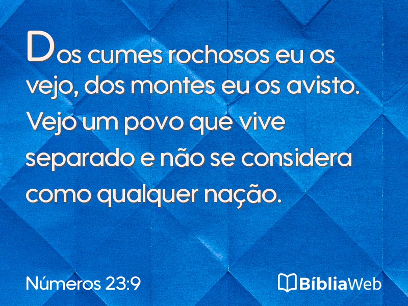 Números 23:9 em imagem para compartilhar