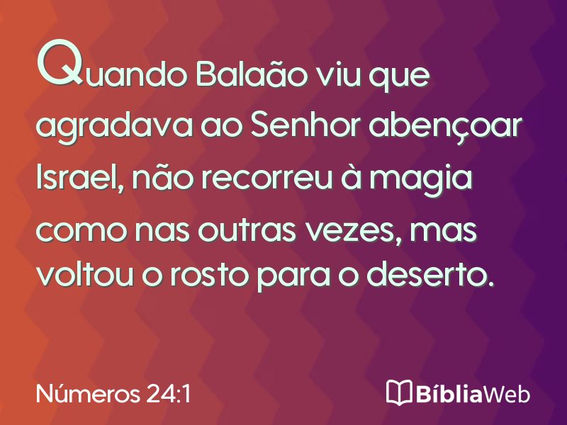 Números 24:1 em imagem para compartilhar