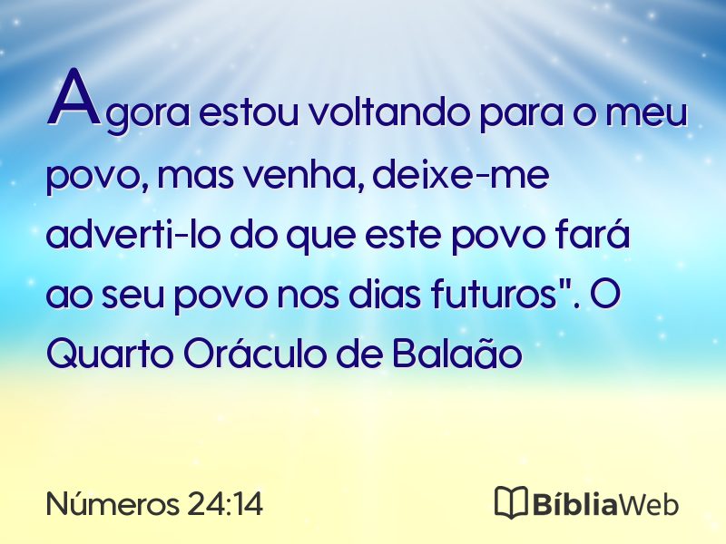 Números 24:14 em imagem para compartilhar