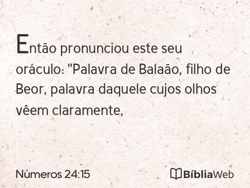 Números 24:15 em imagem para compartilhar