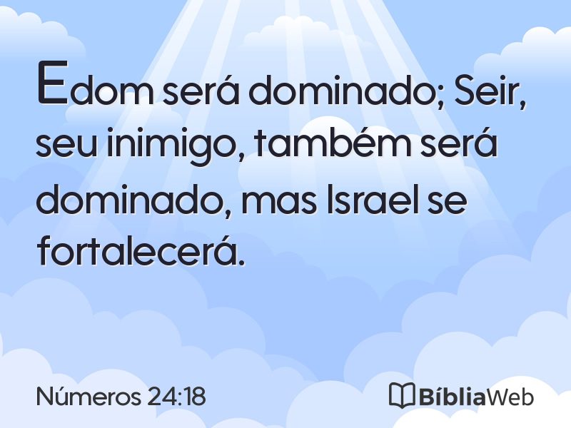 Números 24:18 em imagem para compartilhar