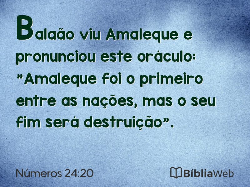 Números 24:20 em imagem para compartilhar