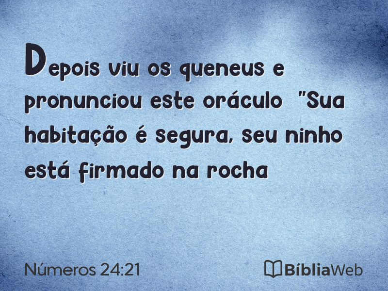 Números 24:21 em imagem para compartilhar