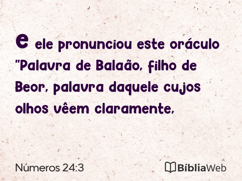 Números 24:3 em imagem para compartilhar
