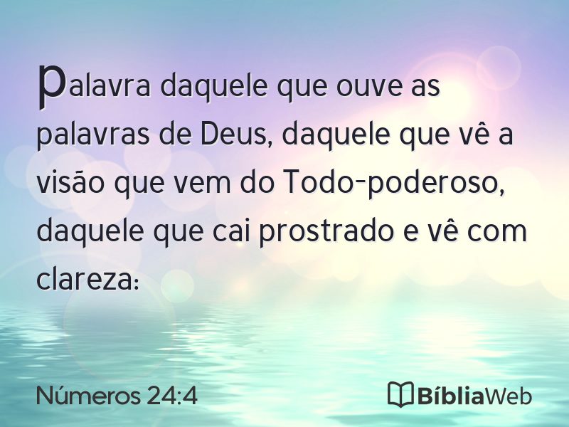Números 24:4 em imagem para compartilhar