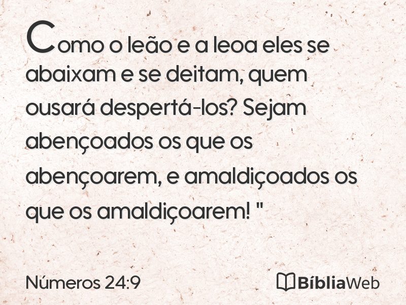 Números 24:9 em imagem para compartilhar