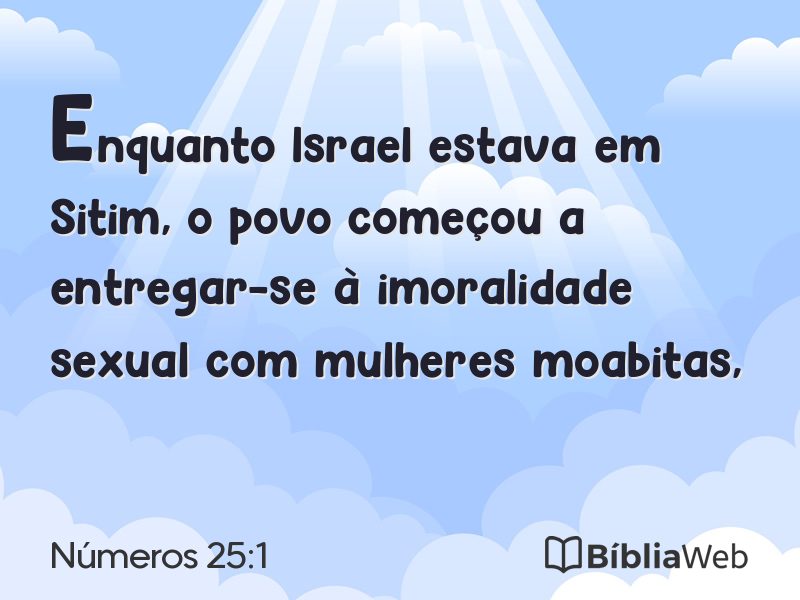 Números 25:1 em imagem para compartilhar