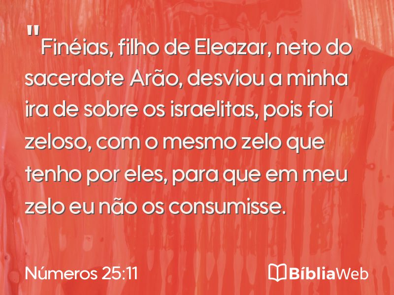 Números 25:11 em imagem para compartilhar