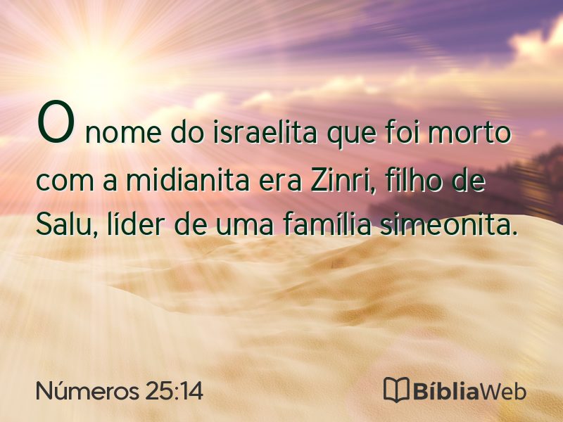 Números 25:14 em imagem para compartilhar