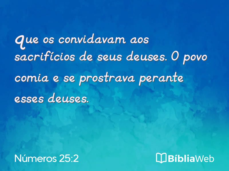 Números 25:2 em imagem para compartilhar