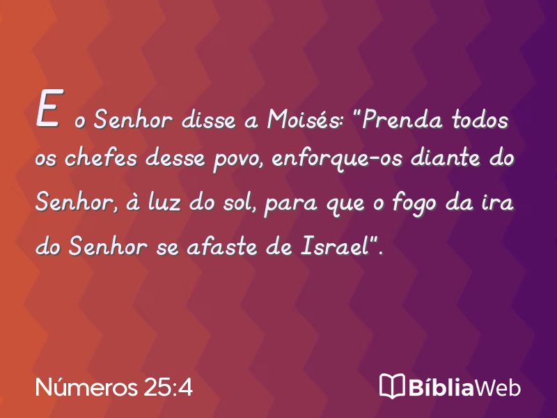 Números 25:4 em imagem para compartilhar