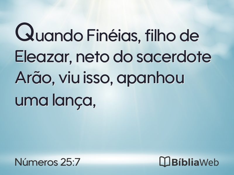 Números 25:7 em imagem para compartilhar